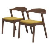 Dakota Dark Yellow Velvet Dining Chair (Set Of 2) by Ashcroft Furniture at Eve Furniture