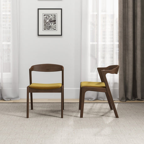 Dakota Dark Yellow Velvet Dining Chair (Set Of 2) by Ashcroft Imports at Eve Furniture