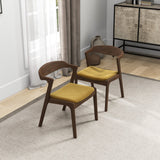 Dakota Dark Yellow Velvet Dining Chair (Set Of 2) by Ashcroft Imports at Eve Furniture