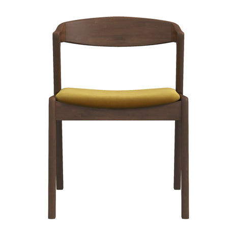Dakota Dark Yellow Velvet Dining Chair (Set Of 2) by Ashcroft Imports at Eve Furniture