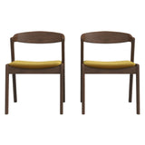 Dakota Dark Yellow Velvet Dining Chair (Set Of 2)