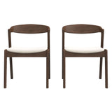 Dakota Mid-Century Modern Solid Wood Velvet Dining Chair (Set of 2) Cream
