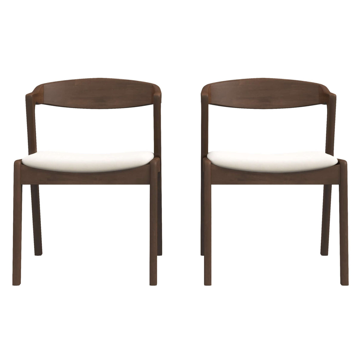 Dakota Mid-Century Modern Solid Wood Velvet Dining Chair (Set of 2) Cream