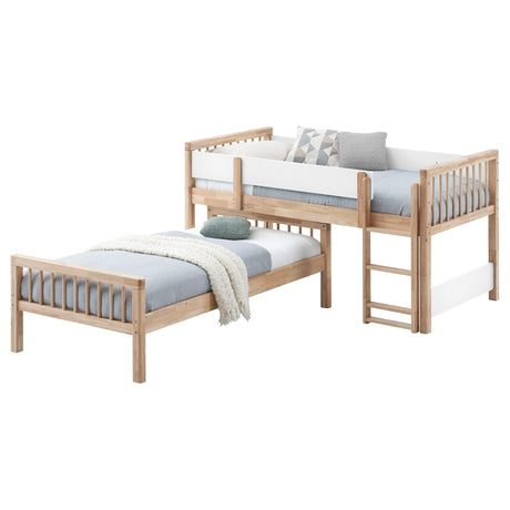 Dakota Natural Wood Twin Over Twin Bunk Bed by Coaster at Eve Furniture