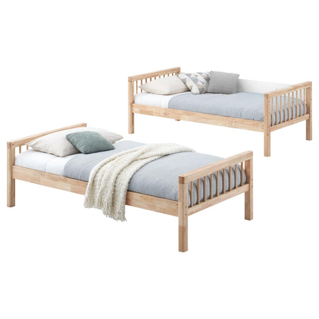Dakota Natural Wood Twin Over Twin Bunk Bed by Coaster at Eve Furniture