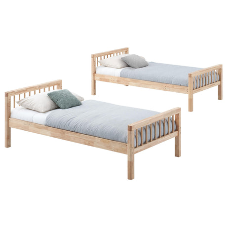 Dakota Natural Wood Twin Over Twin Bunk Bed by Coaster at Eve Furniture