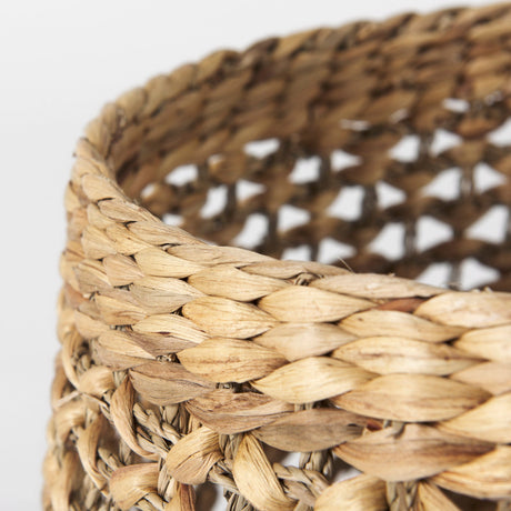 Dakota (Set of 3) Medium Brown Seagrass Round Basket by Mercana at Eve Furniture