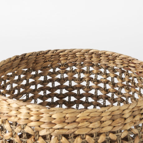 Dakota (Set of 3) Medium Brown Seagrass Round Basket by Mercana at Eve Furniture