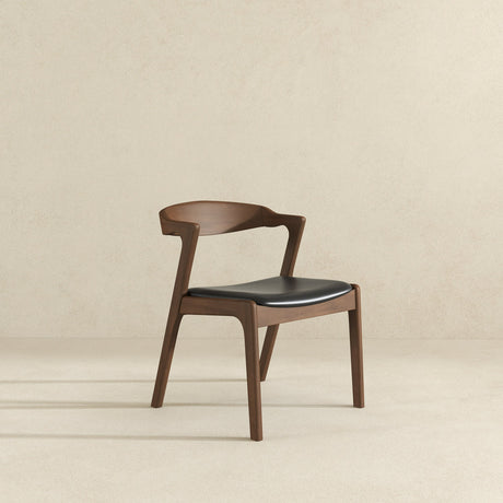 Dakota Solid Wood Black Leather Dining Chair (Set Of 2) by Ashcroft Furniture at Eve Furniture