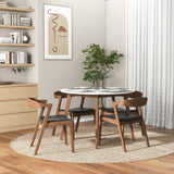 Dakota Solid Wood Black Leather Dining Chair (Set Of 2) by Ashcroft Furniture at Eve Furniture