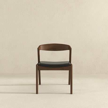 Dakota Solid Wood Black Leather Dining Chair (Set Of 2) by Ashcroft Furniture at Eve Furniture