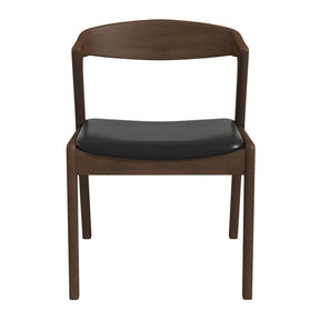 Dakota Solid Wood Black Leather Dining Chair (Set Of 2) by Ashcroft Furniture at Eve Furniture