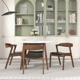 Dakota Solid Wood Black Leather Dining Chair (Set Of 2) by Ashcroft Imports at Eve Furniture