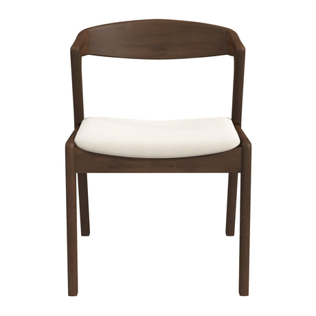 Dakota Solid Wood Cream Velvet Dining Chair (Set Of 2) by Ashcroft Imports at Eve Furniture