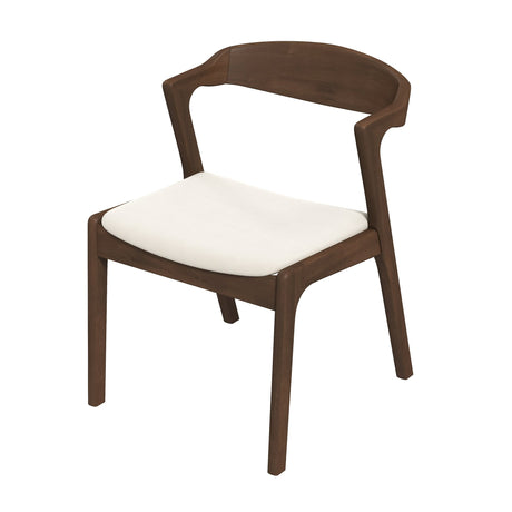Dakota Solid Wood Cream Velvet Dining Chair (Set Of 2) by Ashcroft Imports at Eve Furniture