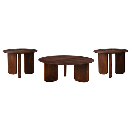 Dale Brown 3-Piece Solid Wood Coffee and End Table Set by Coaster at Eve Furniture