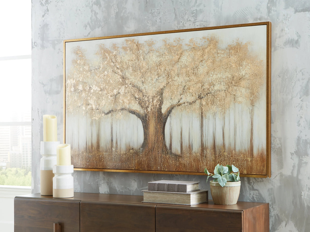Dalewick Brown/Gray/Gold Finish Wall Art by Ashley at Eve Furniture
