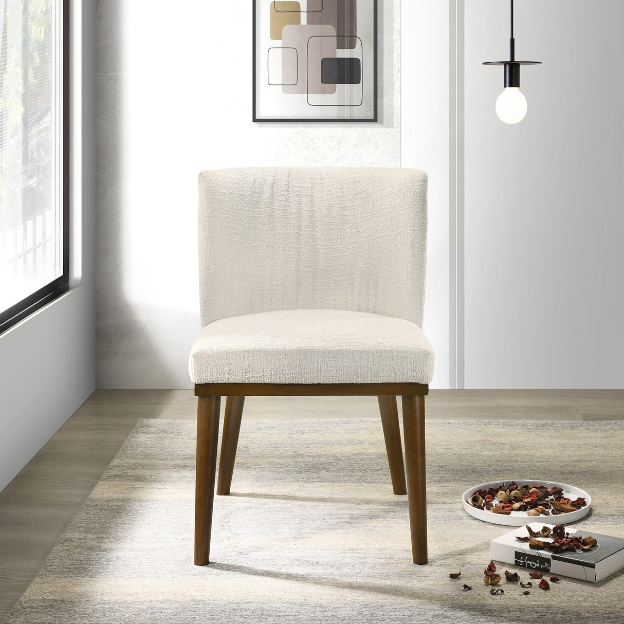 Daley White Fabric Dining Chair (Set Of 2) by Ashcroft Furniture at Eve Furniture