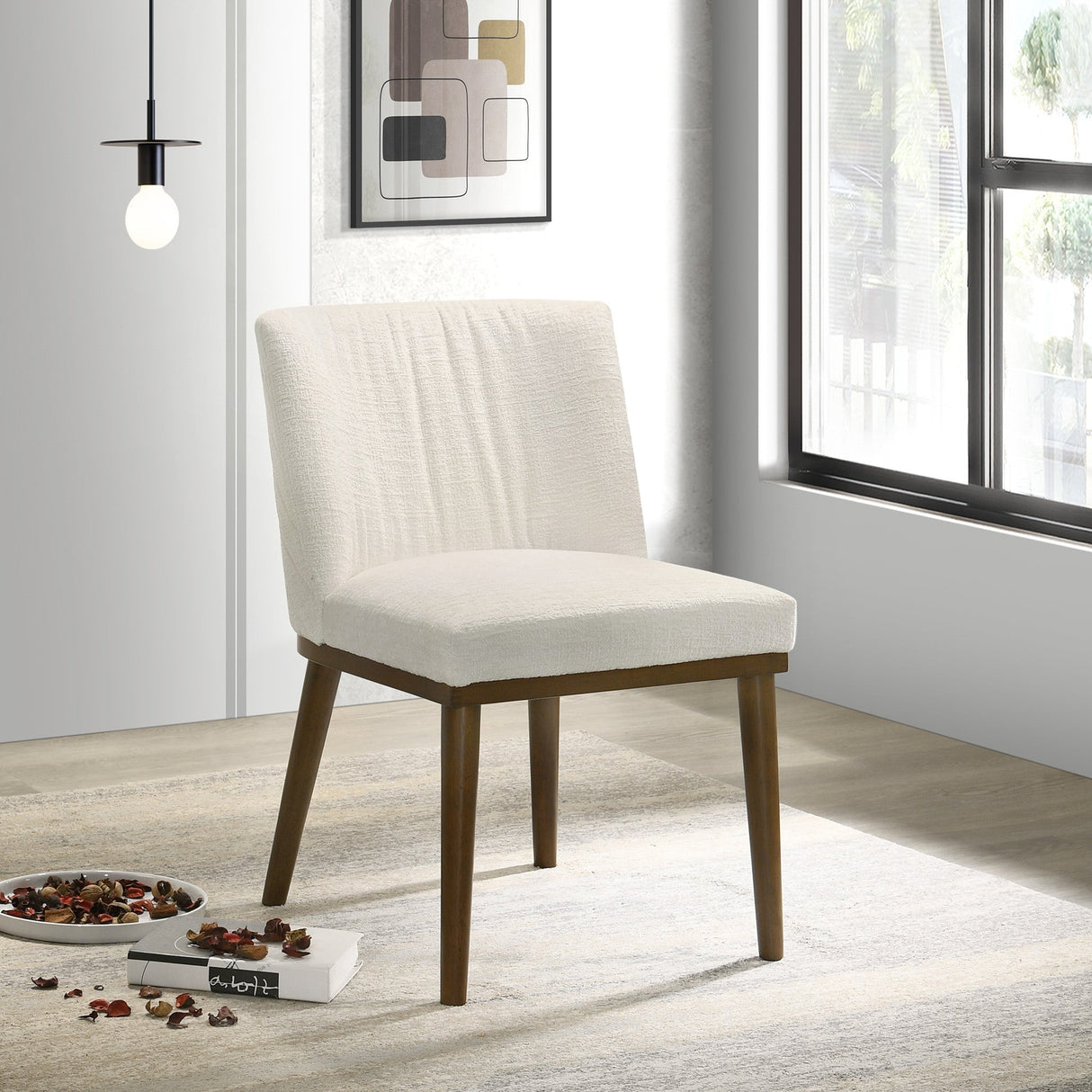 Daley White Fabric Dining Chair (Set Of 2) by Ashcroft Furniture at Eve Furniture