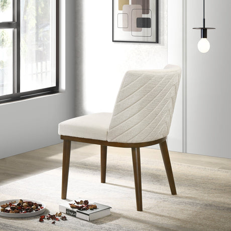 Daley White Fabric Dining Chair (Set Of 2) by Ashcroft Imports at Eve Furniture