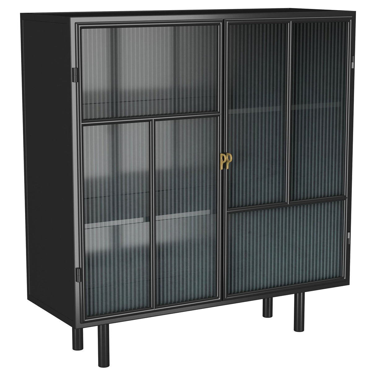 Dalia Black 2-Door Accent Storage Cabinet with Shelving