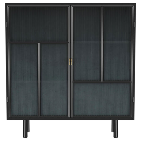 Dalia Black 2-Door Accent Storage Cabinet with Shelving by Coaster at Eve Furniture