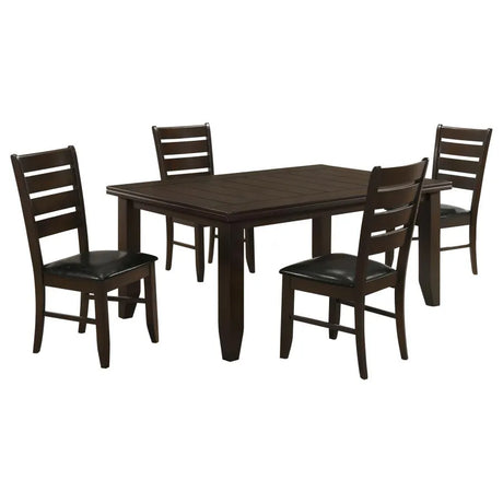 Dalila Cappuccino/Black 5-Piece Dining Set by Coaster at Eve Furniture