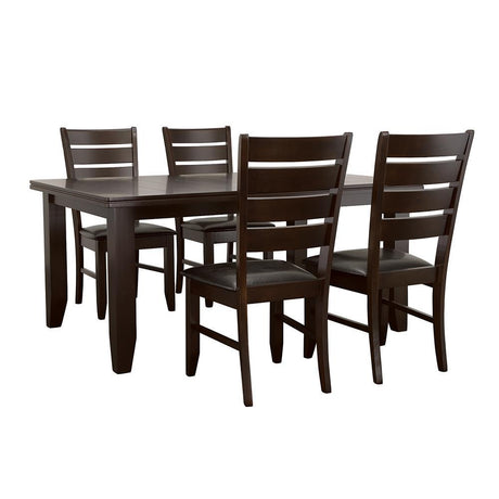 Dalila Cappuccino/Black 5-Piece Dining Set by Coaster at Eve Furniture