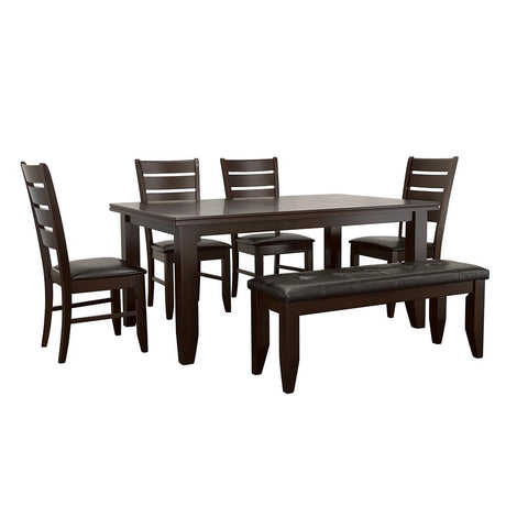 Dalila Cappuccino/Black 6-Piece Dining Set by Coaster at Eve Furniture