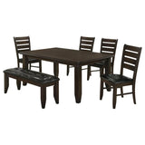 Dalila Cappuccino/Black 6-Piece Dining Set by Coaster at Eve Furniture