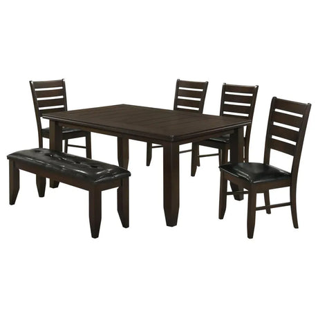 Dalila Cappuccino/Black 6-Piece Dining Set by Coaster at Eve Furniture