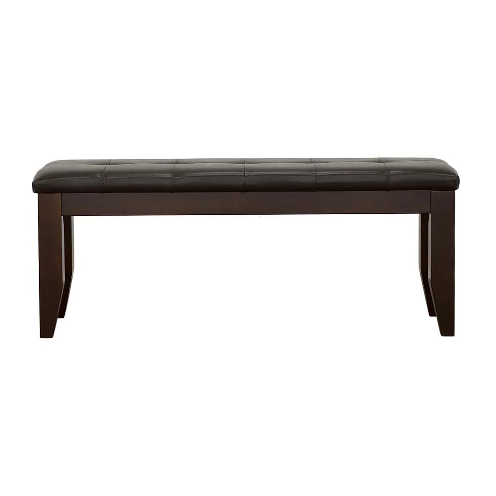 Dalila Cappuccino/Black Tufted Upholstered Dining Bench by Coaster at Eve Furniture