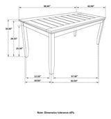 Dalila Dark Gray Rectangular Plank Top Dining Table by Coaster at Eve Furniture