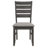 Dalila Gray/Dark Gray Ladder Back Side Chair, Set of 2 by Coaster at Eve Furniture