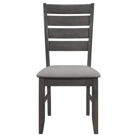 Dalila Gray/Dark Gray Ladder Back Side Chair, Set of 2 by Coaster at Eve Furniture
