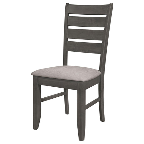 Dalila Gray/Dark Gray Ladder Back Side Chair, Set of 2 by Coaster at Eve Furniture