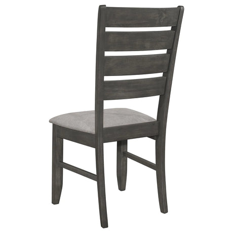 Dalila Gray/Dark Gray Ladder Back Side Chair, Set of 2 by Coaster at Eve Furniture