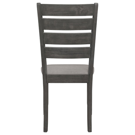 Dalila Gray/Dark Gray Ladder Back Side Chair, Set of 2 by Coaster at Eve Furniture