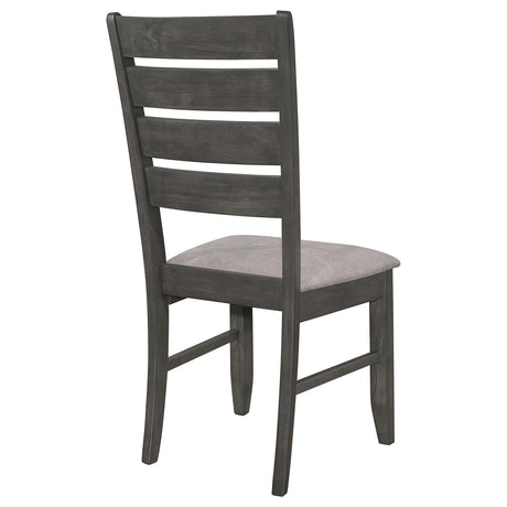 Dalila Gray/Dark Gray Ladder Back Side Chair, Set of 2 by Coaster at Eve Furniture
