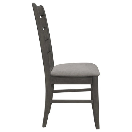 Dalila Gray/Dark Gray Ladder Back Side Chair, Set of 2 by Coaster at Eve Furniture