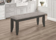 Dalila Gray/Dark Gray Padded Cushion Bench by Coaster at Eve Furniture