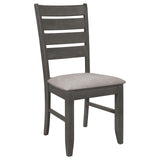 Dalila Gray/Dark Gray Ladder Back Side Chair, Set of 2