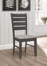 Dalila Gray/Dark Gray Ladder Back Side Chair, Set of 2