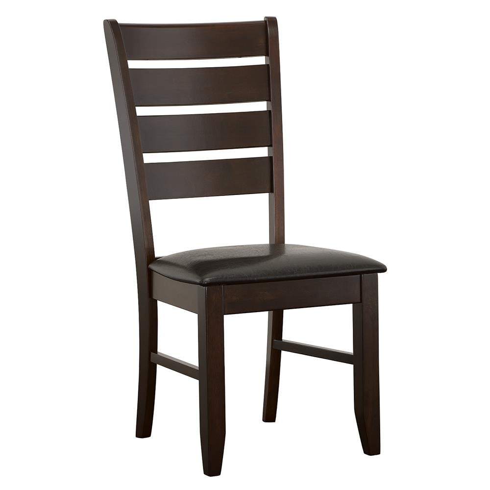 Dalila Cappuccino/Black Ladder Back Side Chairs, Set of 2