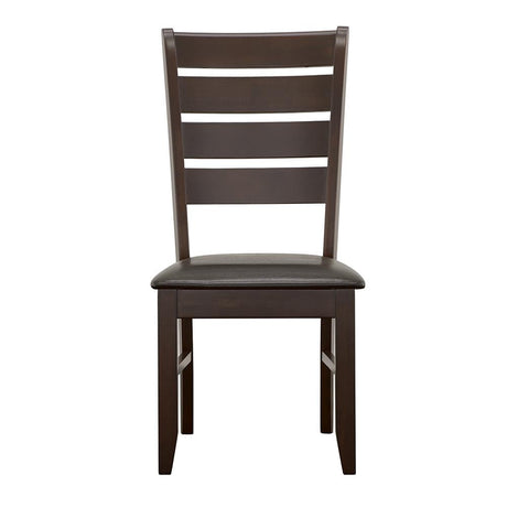 Dalila Cappuccino/Black Ladder Back Side Chairs, Set of 2