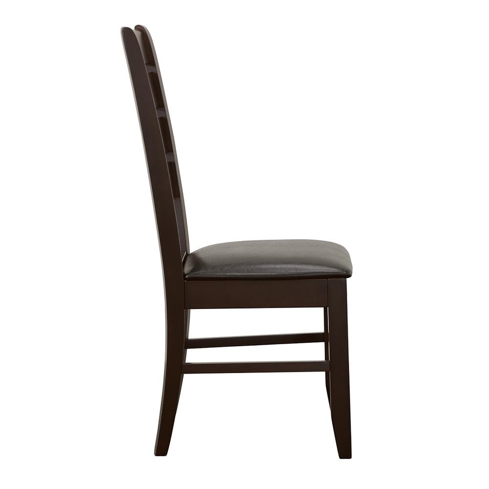 Dalila Cappuccino/Black Ladder Back Side Chairs, Set of 2