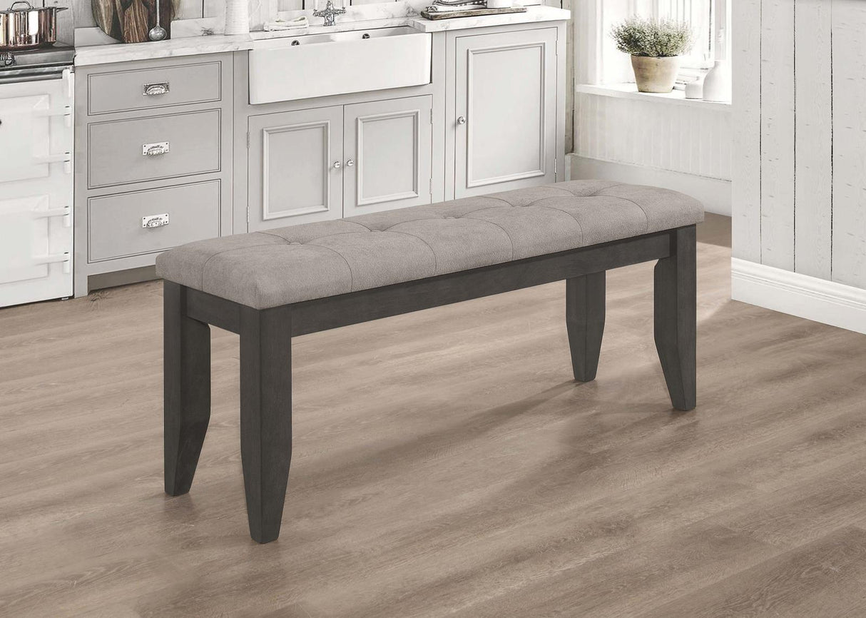 Dalila Gray/Dark Gray Padded Cushion Bench