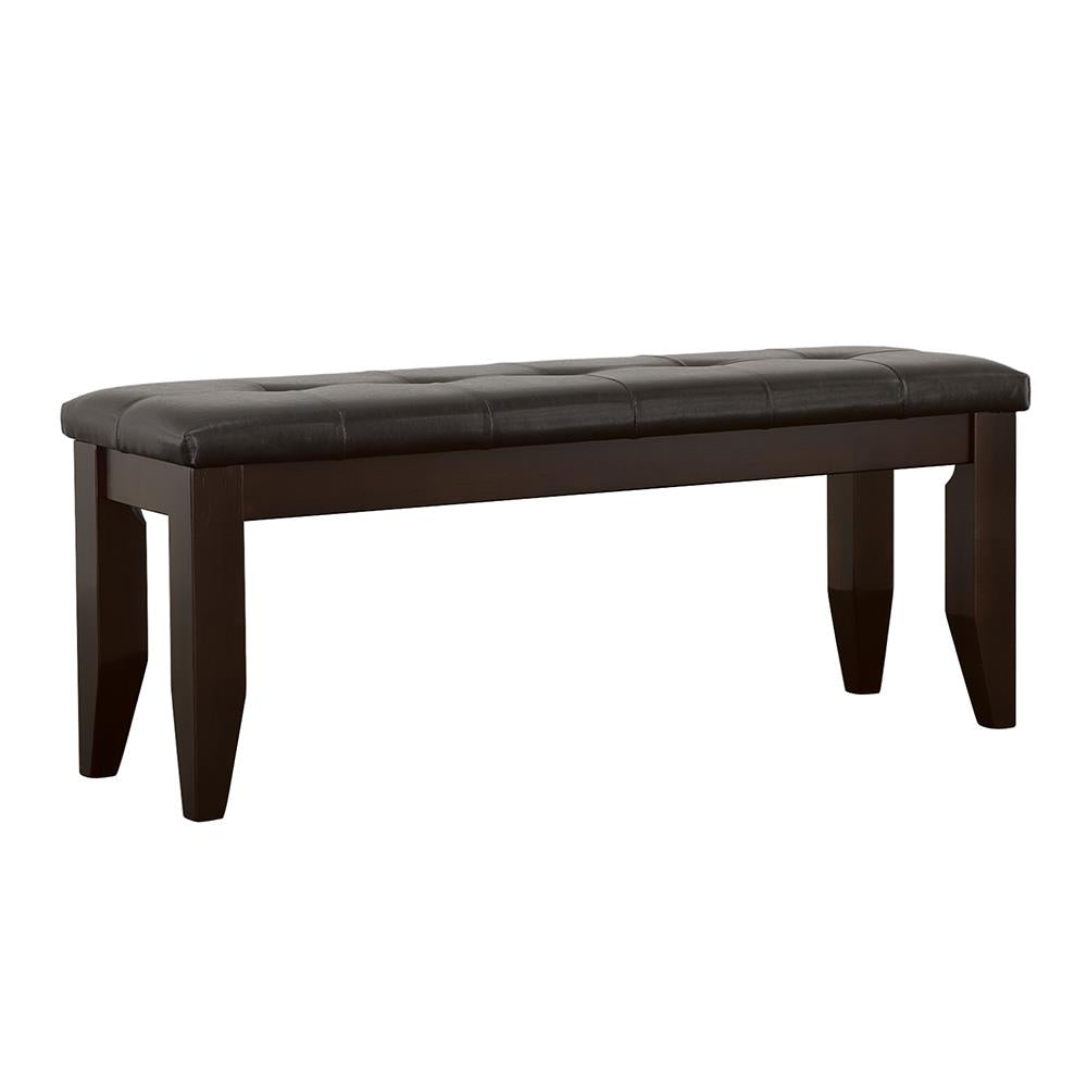 Dalila Cappuccino/Black Tufted Upholstered Dining Bench