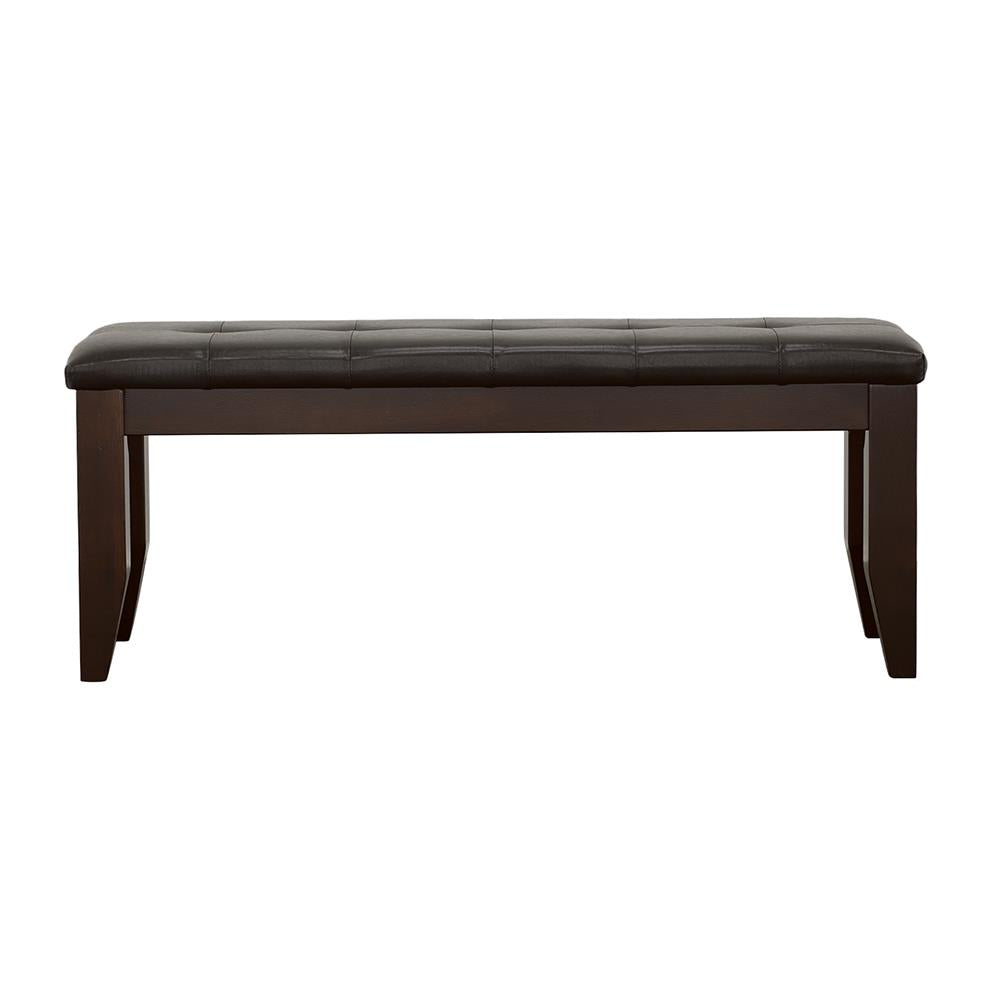 Dalila Cappuccino/Black Tufted Upholstered Dining Bench