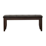 Dalila Cappuccino/Black Tufted Upholstered Dining Bench